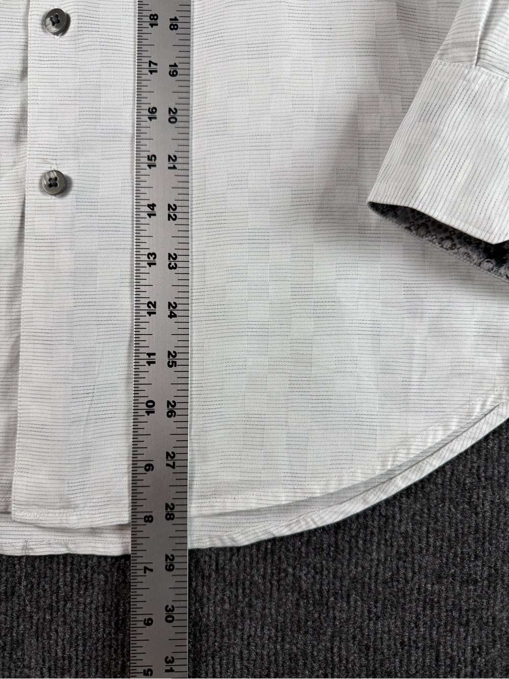 Robert Graham Mens Large Classic Fit White Basket Weave Long Sleeve Shirt L - Picture 11 of 14